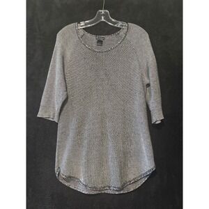 New‎ Directions Women's Black and White 3/4 Sleeve Knit Tunic Top - Large